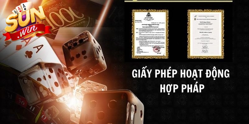Giấy phép hợp pháp SUNWIN thể hiện trình độ và độ uy tín vượt trội